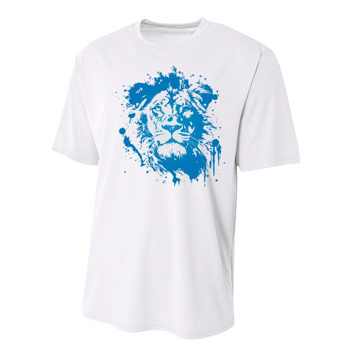 Paint Splat Graffiti Lions Football Sports Fan Performance Sprint T-Shirt