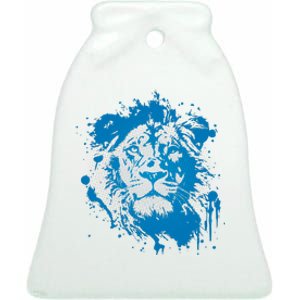 Paint Splat Graffiti Lions Football Sports Fan Ceramic Bell Ornament