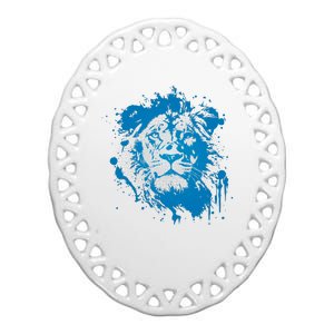 Paint Splat Graffiti Lions Football Sports Fan Ceramic Oval Ornament