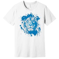 Paint Splat Graffiti Lions Football Sports Fan Premium T-Shirt