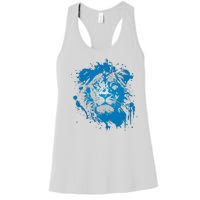 Paint Splat Graffiti Lions Football Sports Fan Women's Racerback Tank