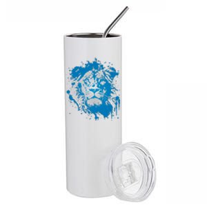 Paint Splat Graffiti Lions Football Sports Fan Stainless Steel Tumbler