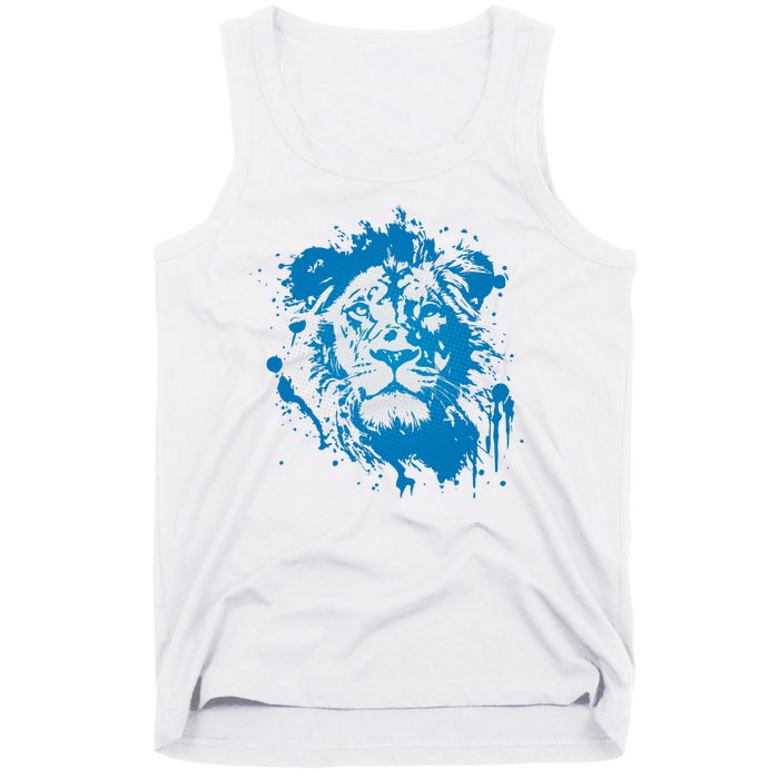 Paint Splat Graffiti Lions Football Sports Fan Tank Top