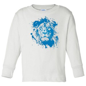 Paint Splat Graffiti Lions Football Sports Fan Toddler Long Sleeve Shirt