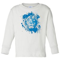 Paint Splat Graffiti Lions Football Sports Fan Toddler Long Sleeve Shirt