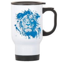 Paint Splat Graffiti Lions Football Sports Fan Stainless Steel Travel Mug