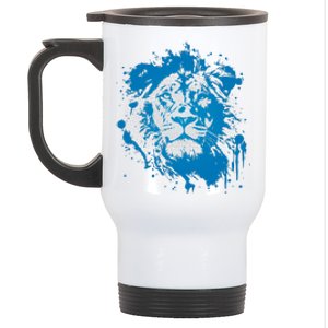 Paint Splat Graffiti Lions Football Sports Fan Stainless Steel Travel Mug