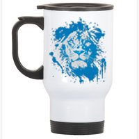 Paint Splat Graffiti Lions Football Sports Fan Stainless Steel Travel Mug