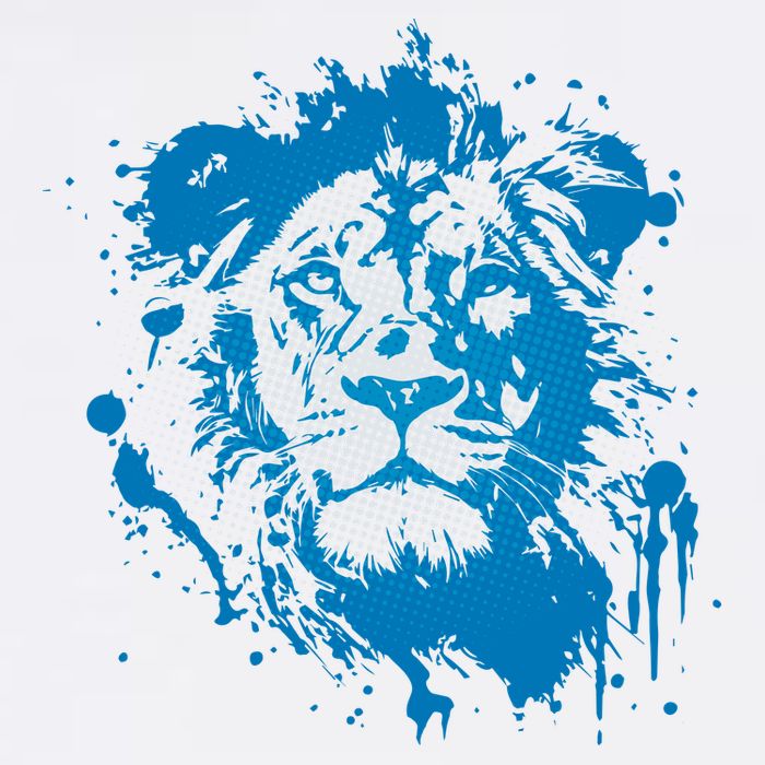 Paint Splat Graffiti Lions Football Sports Fan Women's V-Neck T-Shirt