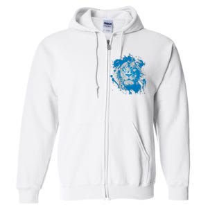 Paint Splat Graffiti Lions Football Sports Fan Full Zip Hoodie