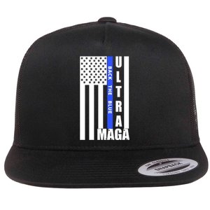 Patriotic Support Graphics Flat Bill Trucker Hat