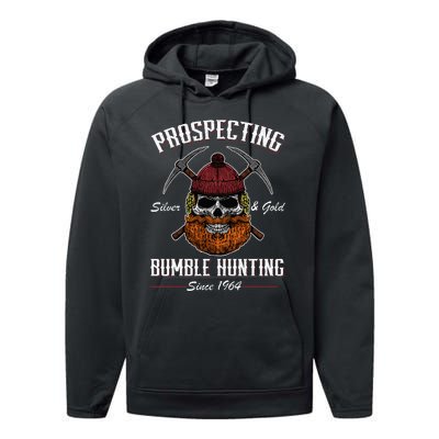 Prospecting Silver & Gold Bumble Hunting Since 1964 Performance Fleece Hoodie