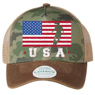 Patriotic Sports Gift USA American Flag Wo Girls Soccer Legacy Tie Dye Trucker Hat