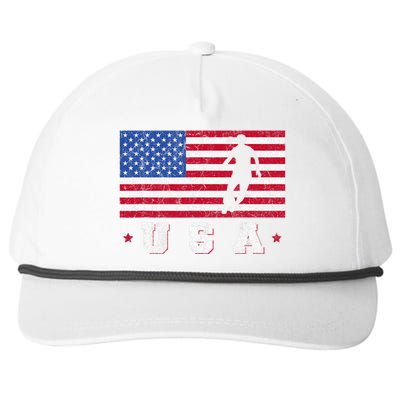 Patriotic Sports Gift USA American Flag Wo Girls Soccer Snapback Five-Panel Rope Hat