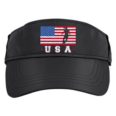 Patriotic Sports Gift USA American Flag Wo Girls Soccer Adult Drive Performance Visor