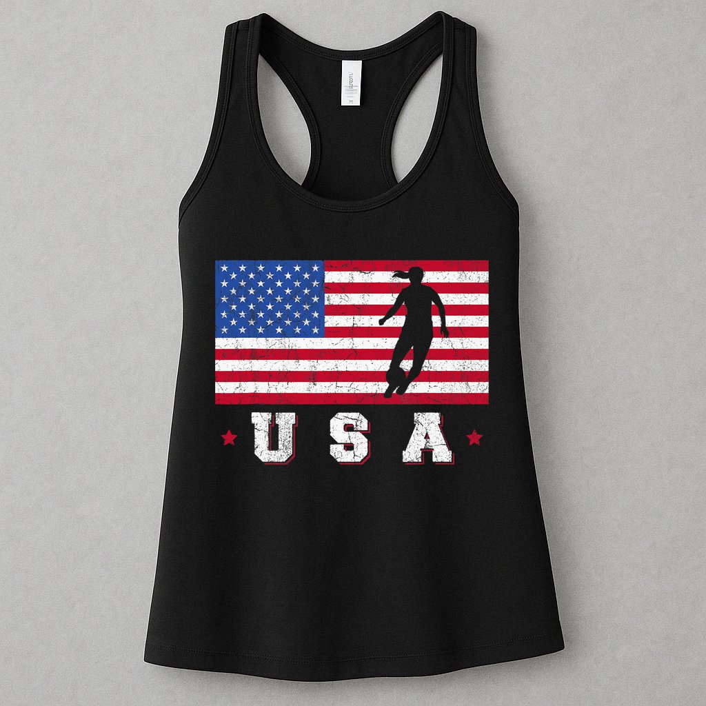Patriotic Sports Gift USA American Flag Wo Girls Soccer Womens Tank Top