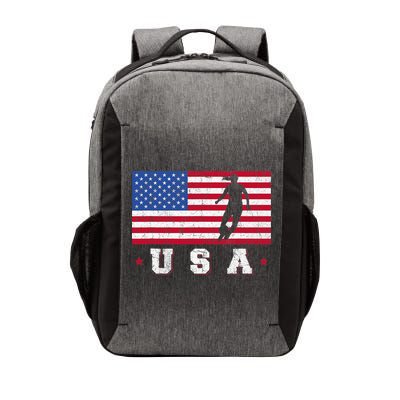 Patriotic Sports Gift USA American Flag Wo Girls Soccer Vector Backpack