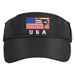 Patriotic Sports Gift American USA Flag Girl Gymnastics Adult Drive Performance Visor