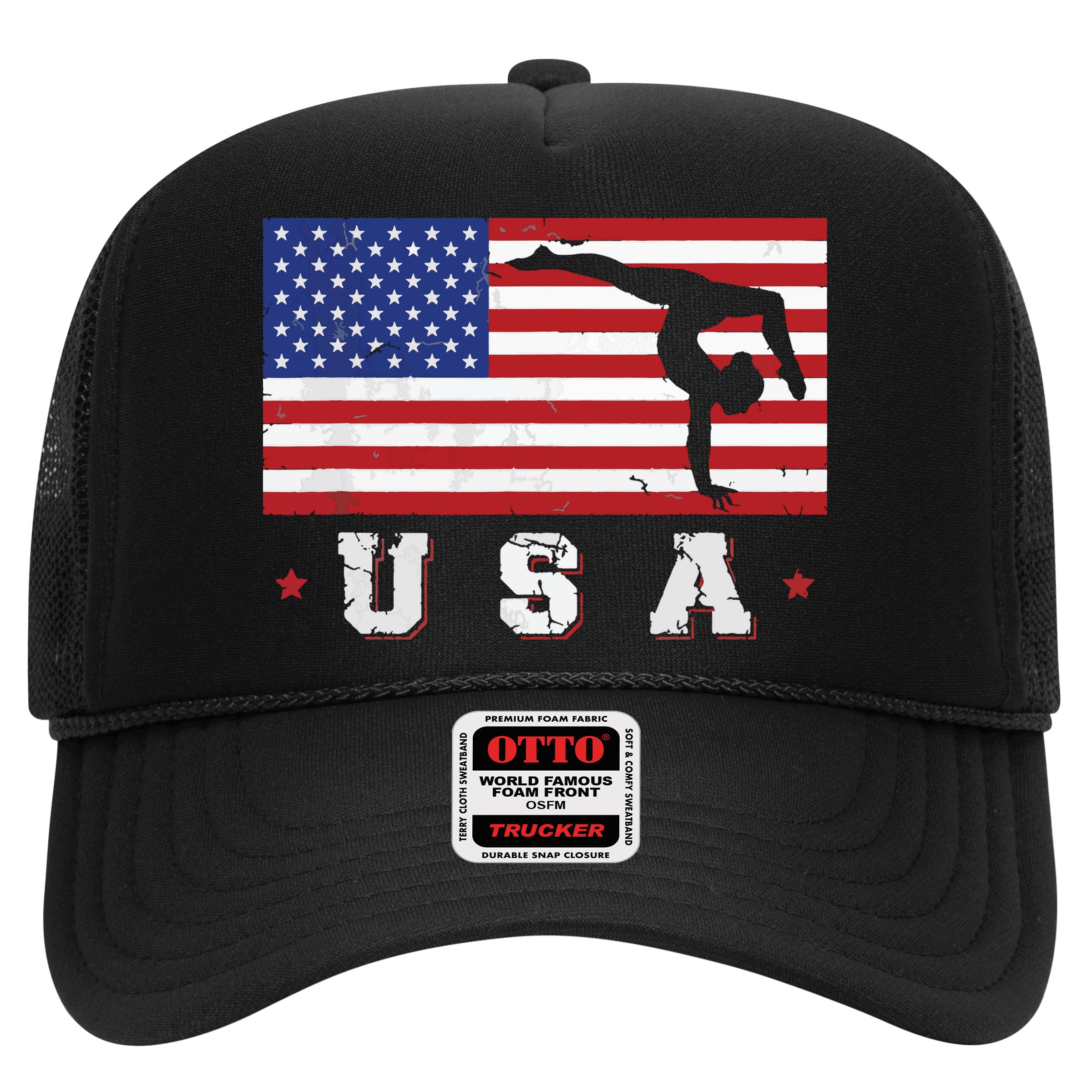 Patriotic Sports Gift American USA Flag Girl Gymnastics Hat