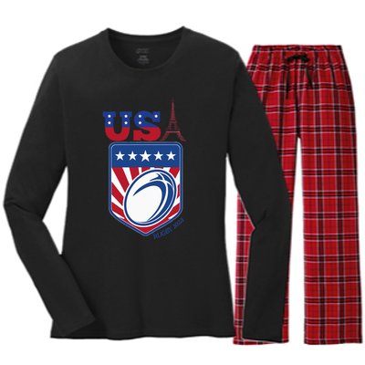 Paris Sport Games Rugby Women's Long Sleeve Flannel Pajama Set 