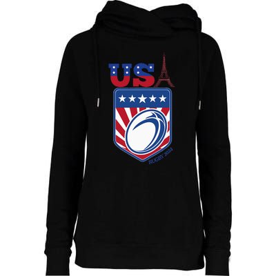 Paris Sport Games Rugby Womens Funnel Neck Pullover Hood