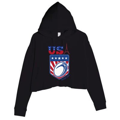 Paris Sport Games Rugby Crop Fleece Hoodie