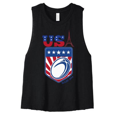 Paris Sport Games Rugby Women's Racerback Cropped Tank