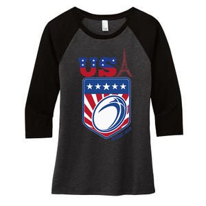 Paris Sport Games Rugby Women's Tri-Blend 3/4-Sleeve Raglan Shirt