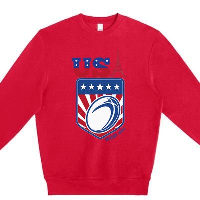 Paris Sport Games Rugby Premium Crewneck Sweatshirt