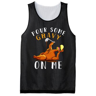 Pour Some Gravy on Me Happy Turkey Day Mesh Reversible Basketball Jersey Tank