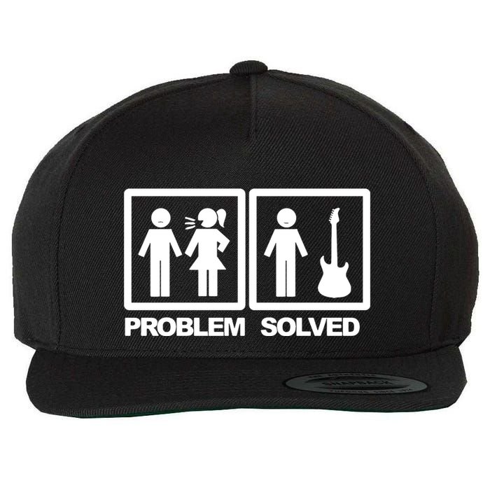 Problem Solved Guitar Wool Snapback Cap