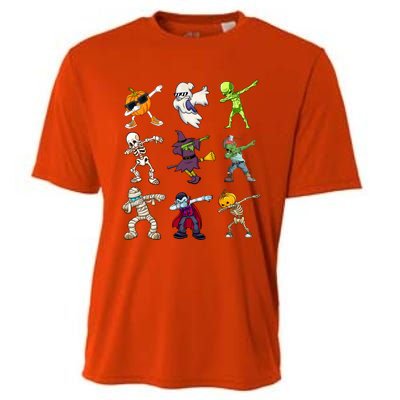 Pumpkin Skeleton Ghost Alien Zombie Dabbing Halloween Cute Gift Cooling Performance Crew T-Shirt