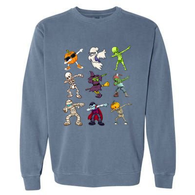 Pumpkin Skeleton Ghost Alien Zombie Dabbing Halloween Cute Gift Garment-Dyed Sweatshirt