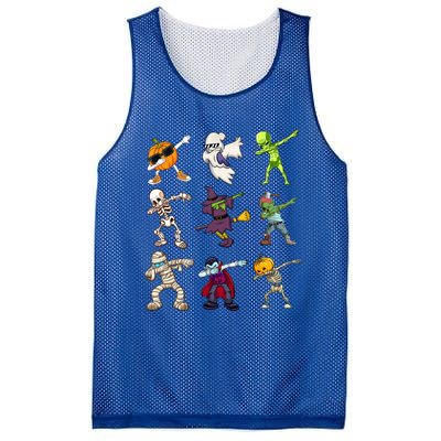 Pumpkin Skeleton Ghost Alien Zombie Dabbing Halloween Cute Gift Mesh Reversible Basketball Jersey Tank