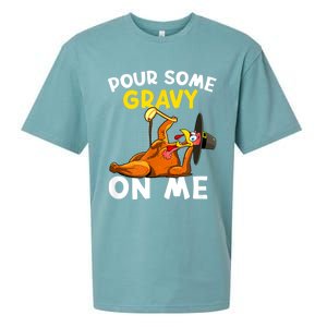 Pour Some Gravy On Me Funny Turkey Happy Thanksgiving Day Sueded Cloud Jersey T-Shirt