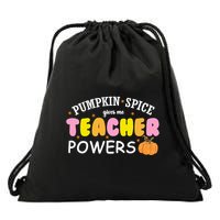 Pumpkin Spice Gives Me Teacher Powers Funny Fall Drawstring Bag