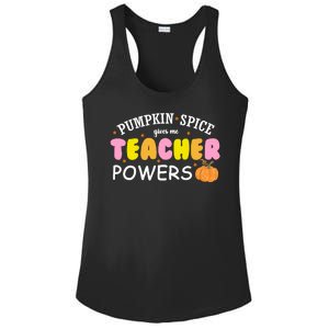 Pumpkin Spice Gives Me Teacher Powers Funny Fall Ladies PosiCharge Competitor Racerback Tank