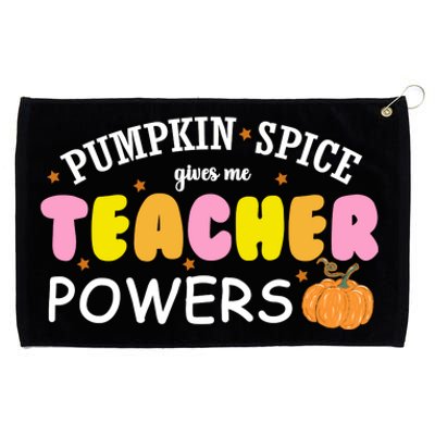 Pumpkin Spice Gives Me Teacher Powers Funny Fall Grommeted Golf Towel