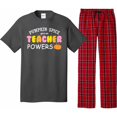 Pumpkin Spice Gives Me Teacher Powers Funny Fall Pajama Set