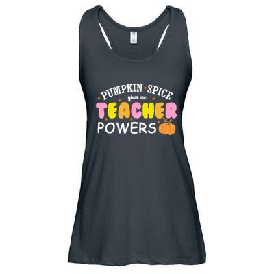 Pumpkin Spice Gives Me Teacher Powers Funny Fall Ladies Essential Flowy Tank