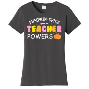 Pumpkin Spice Gives Me Teacher Powers Funny Fall Women's T-Shirt