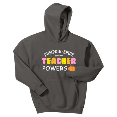 Pumpkin Spice Gives Me Teacher Powers Funny Fall Kids Hoodie