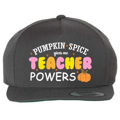 Pumpkin Spice Gives Me Teacher Powers Funny Fall Wool Snapback Cap