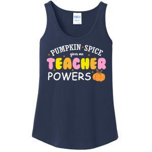 Pumpkin Spice Gives Me Teacher Powers Funny Fall Ladies Essential Tank