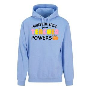 Pumpkin Spice Gives Me Teacher Powers Funny Fall Unisex Surf Hoodie