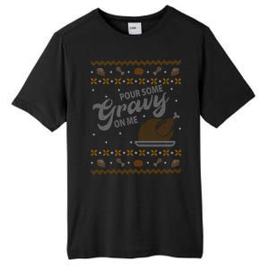 Poor Some Gravy In Me Ugly Sweater Thanksgiving Tall Fusion ChromaSoft Performance T-Shirt