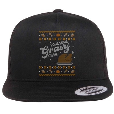 Poor Some Gravy In Me Ugly Sweater Thanksgiving Flatbill Hat