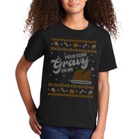 Poor Some Gravy In Me Ugly Sweater Thanksgiving Kids T-Shirt