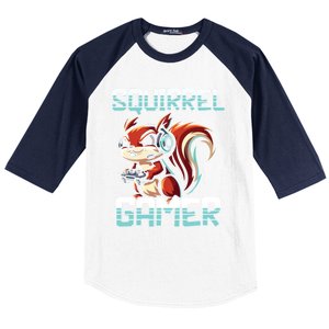 Pc Squirrel Gamer Keyboard Video Computer Gaming Lovers Cute Gift Baseball Sleeve Shirt