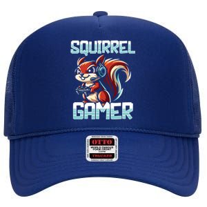 Pc Squirrel Gamer Keyboard Video Computer Gaming Lovers Cute Gift High Crown Mesh Back Trucker Hat